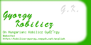 gyorgy kobilicz business card